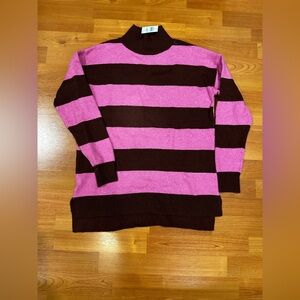 NEW LOFT Striped Pink and Brown Women’s Sweater